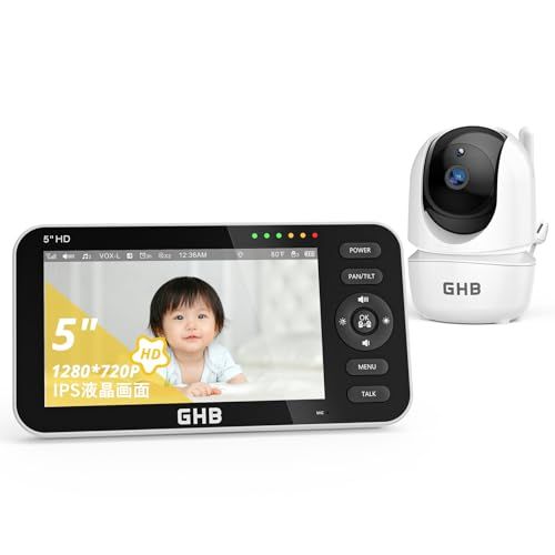 GHB ベビーモニター5インチ 分割画面機能 見守りカメラ 720Pベビーカメラ モニター付き IPS画面 4倍ズーム 音検知 温度検知 暗視機能付き 双方向音声通信 遠隔監視カメラ 日本語取扱説明書付 出産祝いt d0d428e8 GHB ベビーモニター5インチ 分割画面機能 見守りカメラ 720Pベビーカメラ モニター付き IPS画面 4倍ズーム 音検知 温度検知 暗視機能付き 双方向音声通信 遠隔監視カメラ 日本語取扱説明書付 出産祝いt d0d428e8