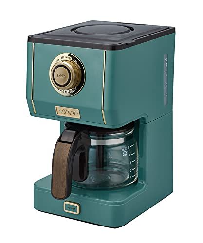 【Toffy/トフィー】 アロマドリップコーヒーメーカー K-CM5 スレートグリーン ドリップ式 蒸らし機能 自動保温機能 ガラスポット メッシュフィルター付き レトロ K-CM5-SGt 0bd4c71d