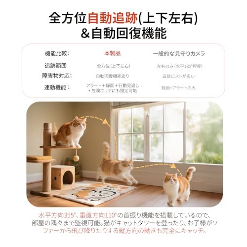 【2026進化第3版見守りカメラ・泣き声/体動/温湿度センサー】 BOIFUN ベビーモニター 2K 暗視 ベビーカメラ 見守りカメラ スマホ対応 （iPhone/Android） WiFi 2.4/5GHz 360°自動追跡 24時間録画 2a8abfc9