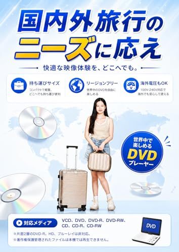 ポータブルDVDプレーヤー【Type-c急速充電 充電可能 目の保護モード】10.5インチ液晶 車載 dvdプレーヤー 最大5時間連続再生 お宅/車中/アウトドア/子供/お年寄り 軽量 持運び 操作簡単 リージョンフリー レジューム機能 27 1779be1a