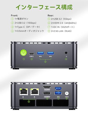 GMKtec ミニPC NUCBOX G11【AMD Ryzen Embedded R2514・16GB+256GB】Dual 2.5G LAN WiFi 6E 4K 3画面出力 Windows 11 Pro 最大32GB+16TB拡張対応 25392e31 GMKtec ミニPC NUCBOX G11【AMD Ryzen Embedded R2514・16GB+256GB】Dual 2.5G LAN WiFi 6E 4K 3画面出力 Windows 11 Pro 最大32GB+16TB拡張対応 25392e31