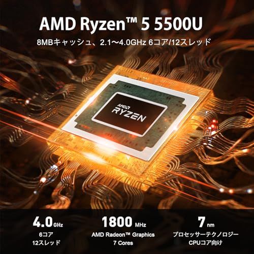Beelink Mini PC Ryzen 5 5500U、最大4.0GHz、Win11、SER5、高速冷却、32GB DDR4、500GB SSD、6C/12T、小型PC、4K 2画面出力、WiFi 6/Bluetooth 5.2、省電力、 6d0ee25e Beelink Mini PC Ryzen 5 5500U、最大4.0GHz、Win11、SER5、高速冷却、32GB DDR4、500GB SSD、6C/12T、小型PC、4K 2画面出力、WiFi 6/Bluetooth 5.2、省電力、 6d0ee25e