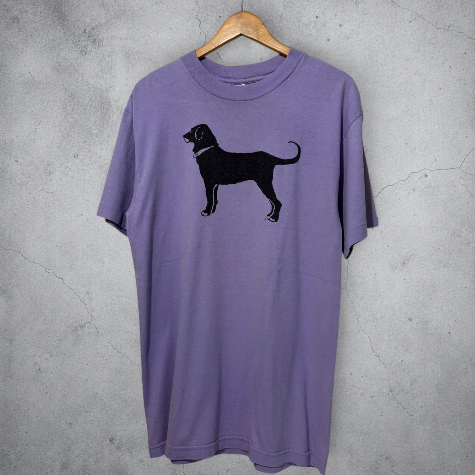 USA製 90s The Black Dog S/S TEE XL Lavender ラブラドール アニマルT フェード ラベンダーカラー 薄紫 半袖Tシャツ 古着