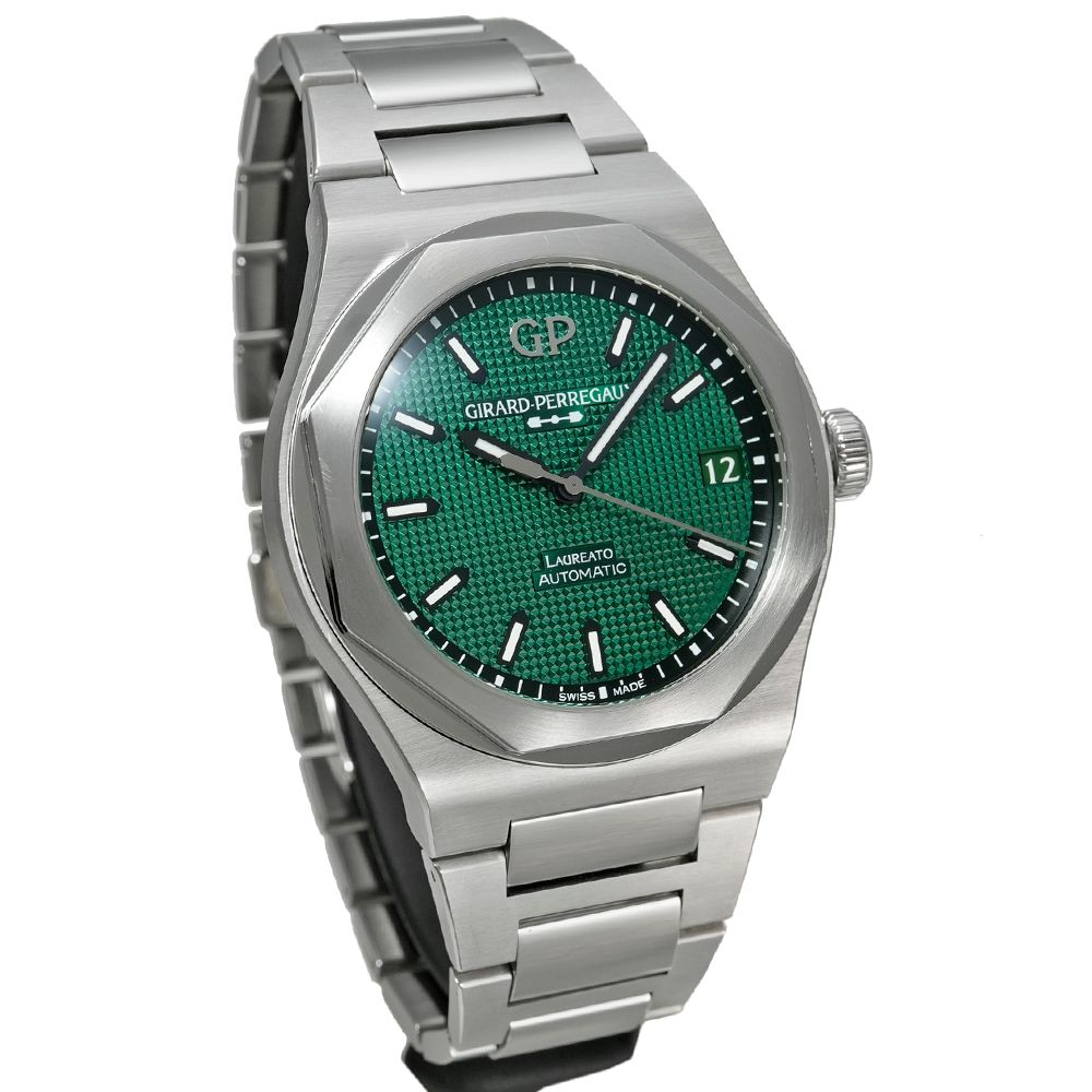 ロレアート 42mm グリーン 箱・2023年国内正規保証書付き Ref.81010-11-3153-1CM 中古品 メンズ 腕時計