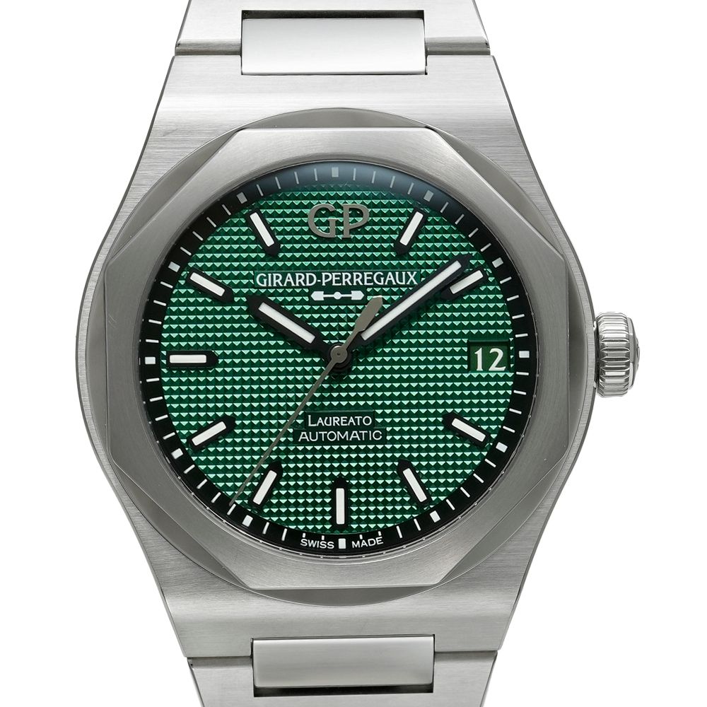 ロレアート 42mm グリーン 箱・2023年国内正規保証書付き Ref.81010-11-3153-1CM 中古品 メンズ 腕時計