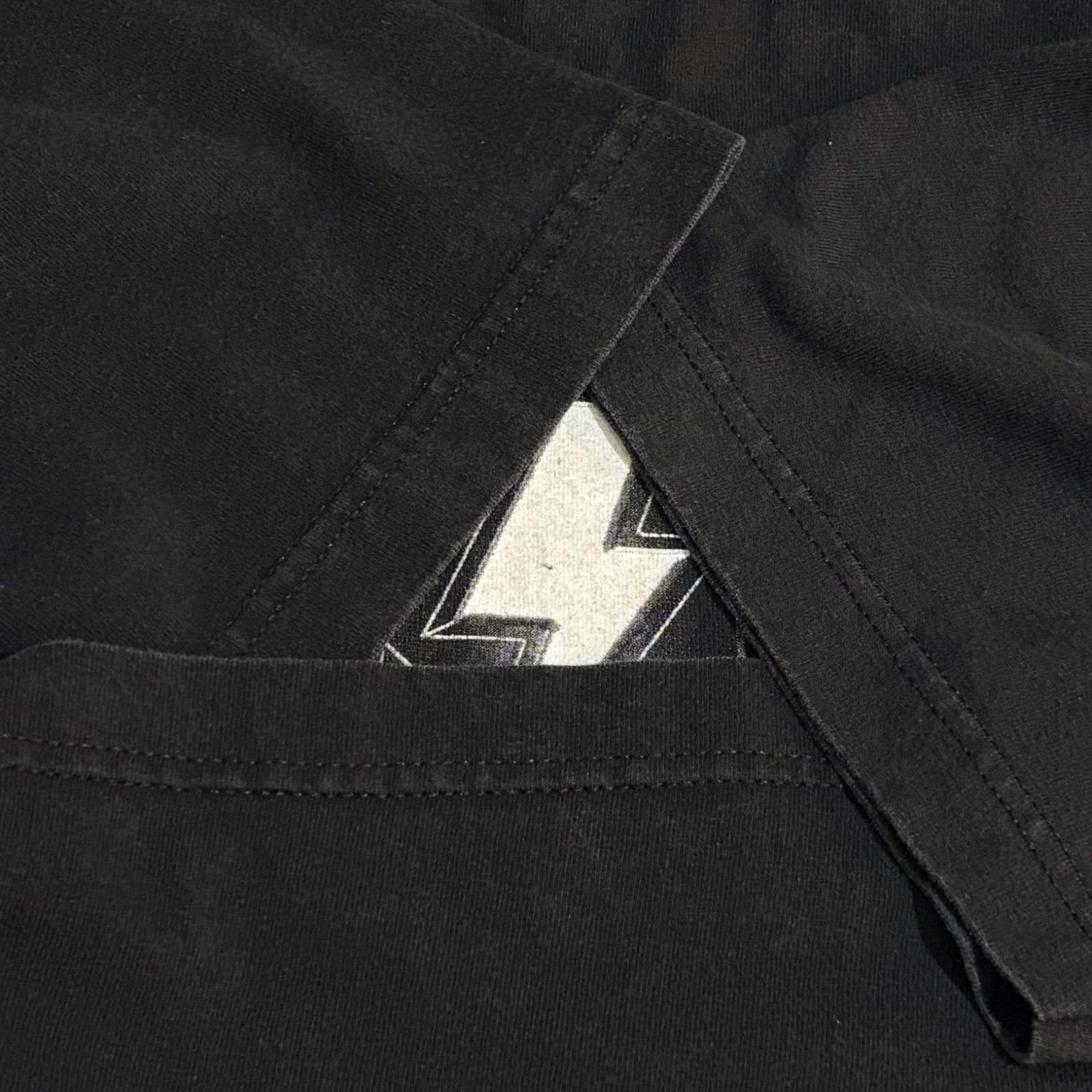 00s AC/DC THUNDER S/S TEE BLK XL エーシー・ディーシー サンダー ヘヴィメタル バンドT 半袖Tシャツ 黒 雷 古着