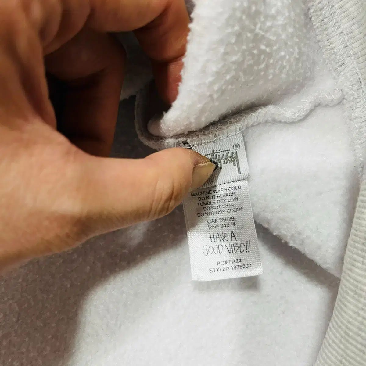 STUSSY ベーシック アッシュ ヘザー ストリート フーディー ジップアップ