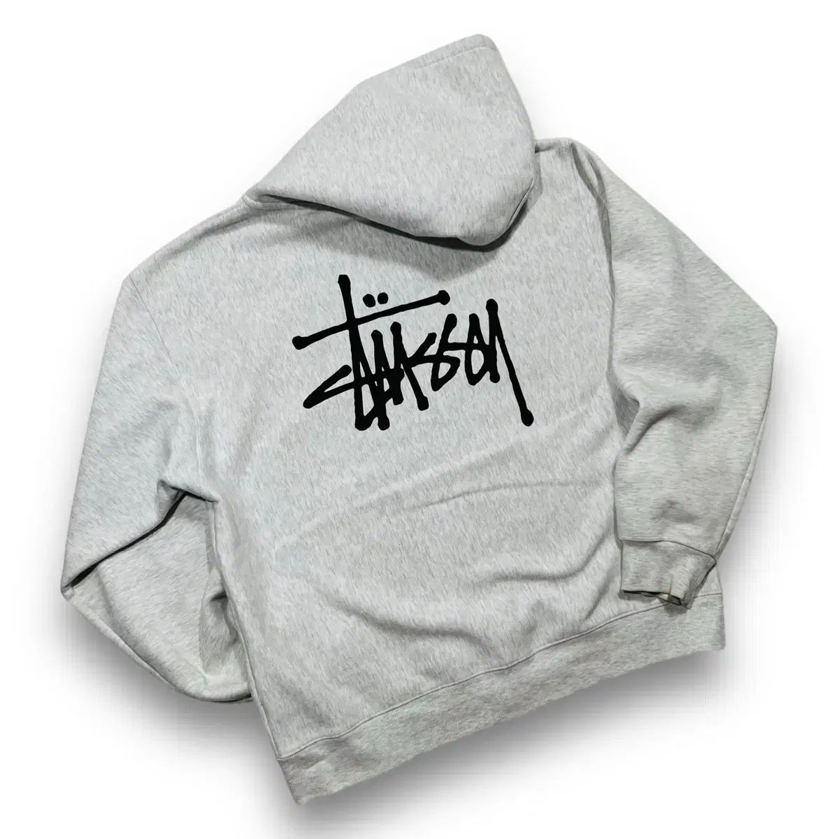 STUSSY ベーシック アッシュ ヘザー ストリート フーディー ジップアップ