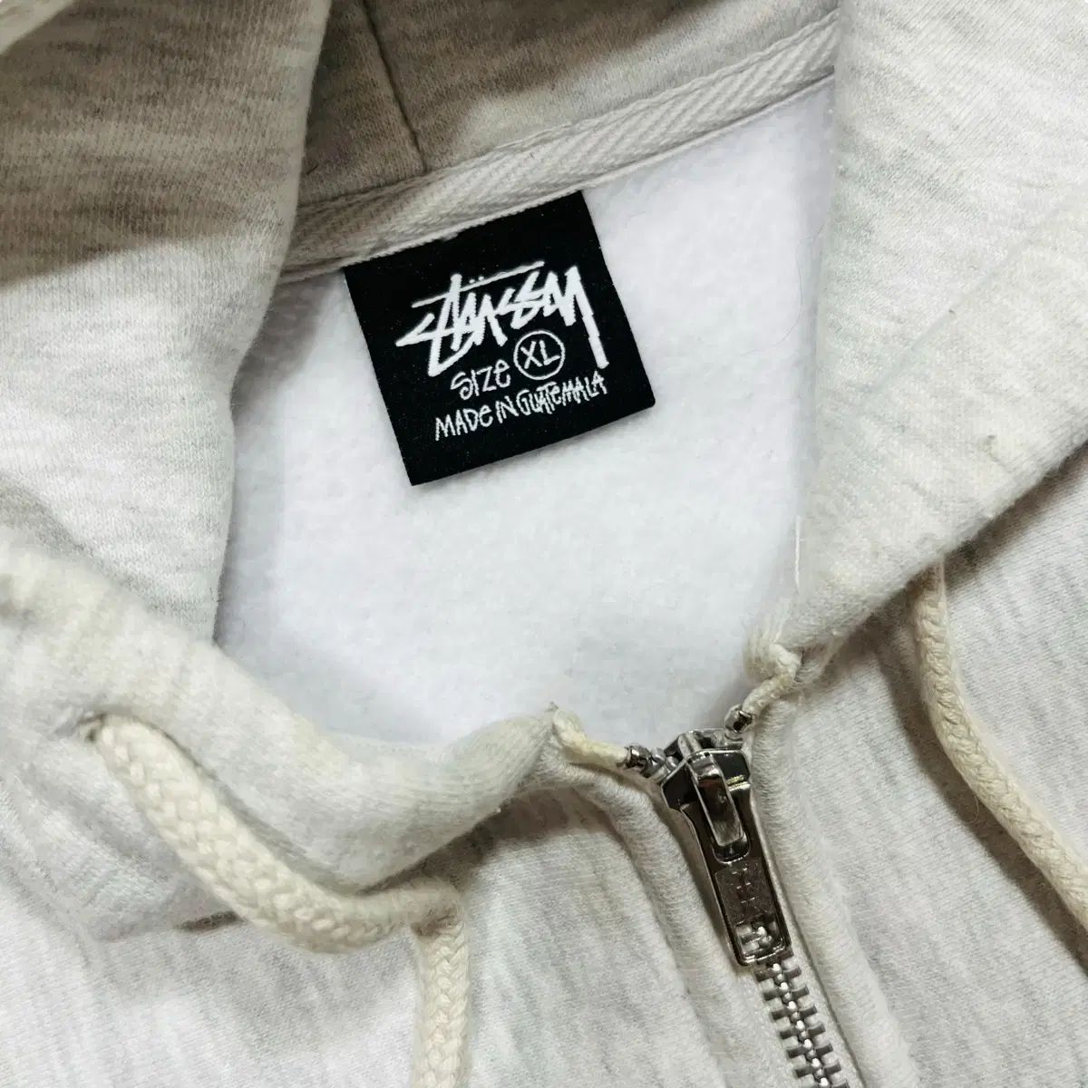 STUSSY ベーシック アッシュ ヘザー ストリート フーディー ジップアップ
