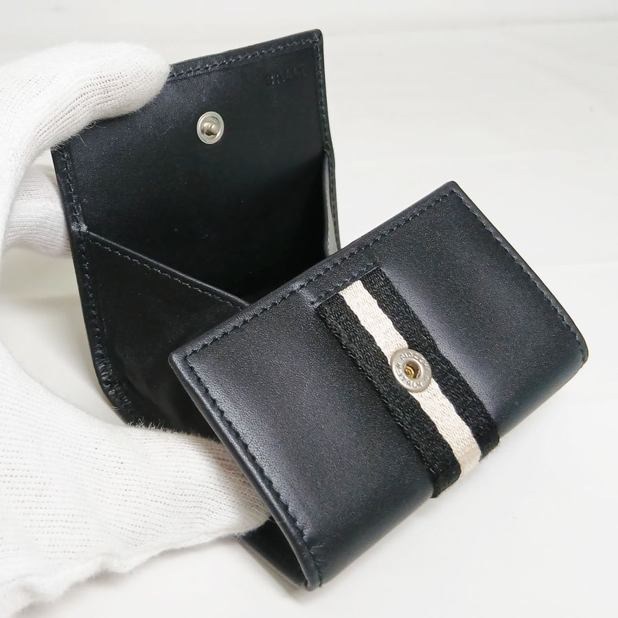 ※併売商品※◆中古状態良好◆BALLY【バリー】コインケース レザー ブラック 小銭入れ 財布 メンズ　M1869