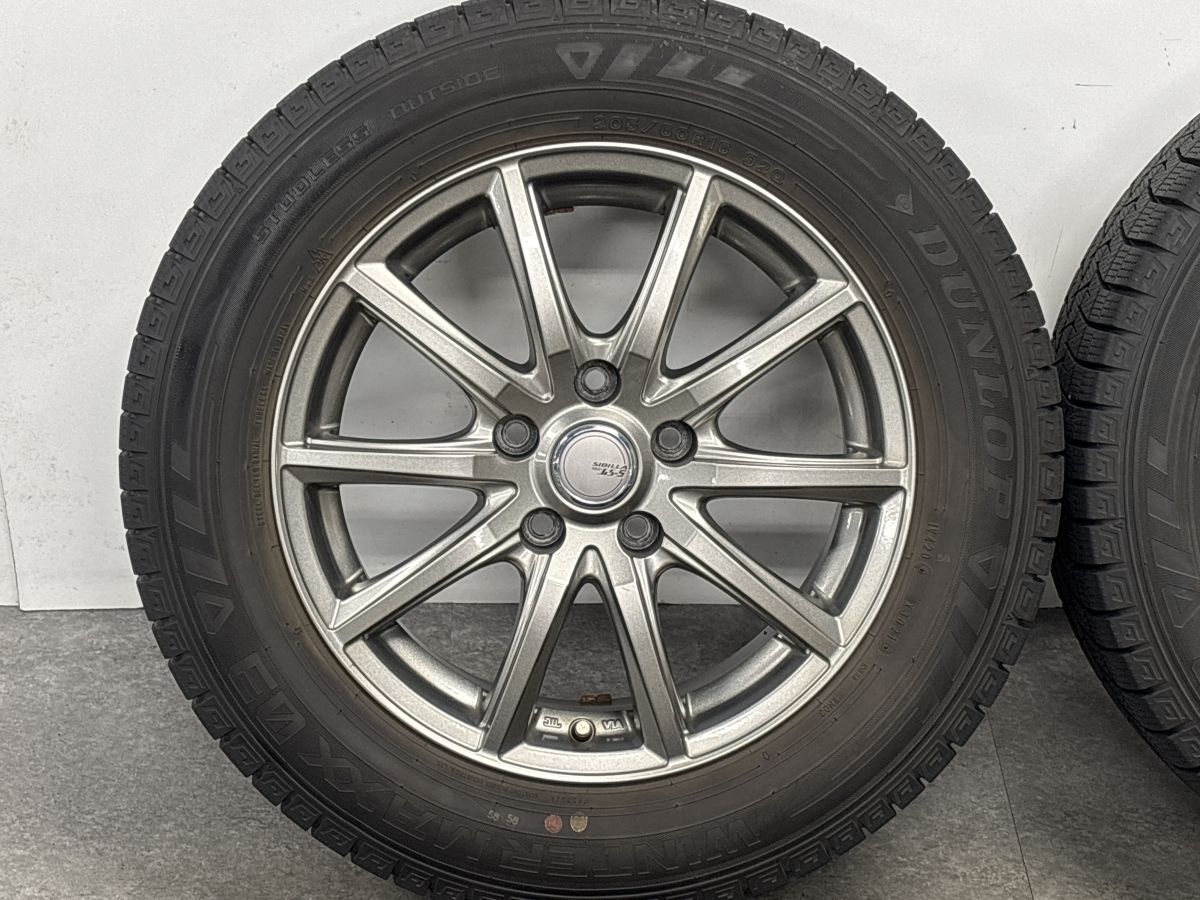 【バリ溝】シビラネクスト GS-5 16in 6.5J +38 PCD114.3 ダンロップ ウィンターマックス03 205/60R16 ノア ヴォクシー ステップワゴン