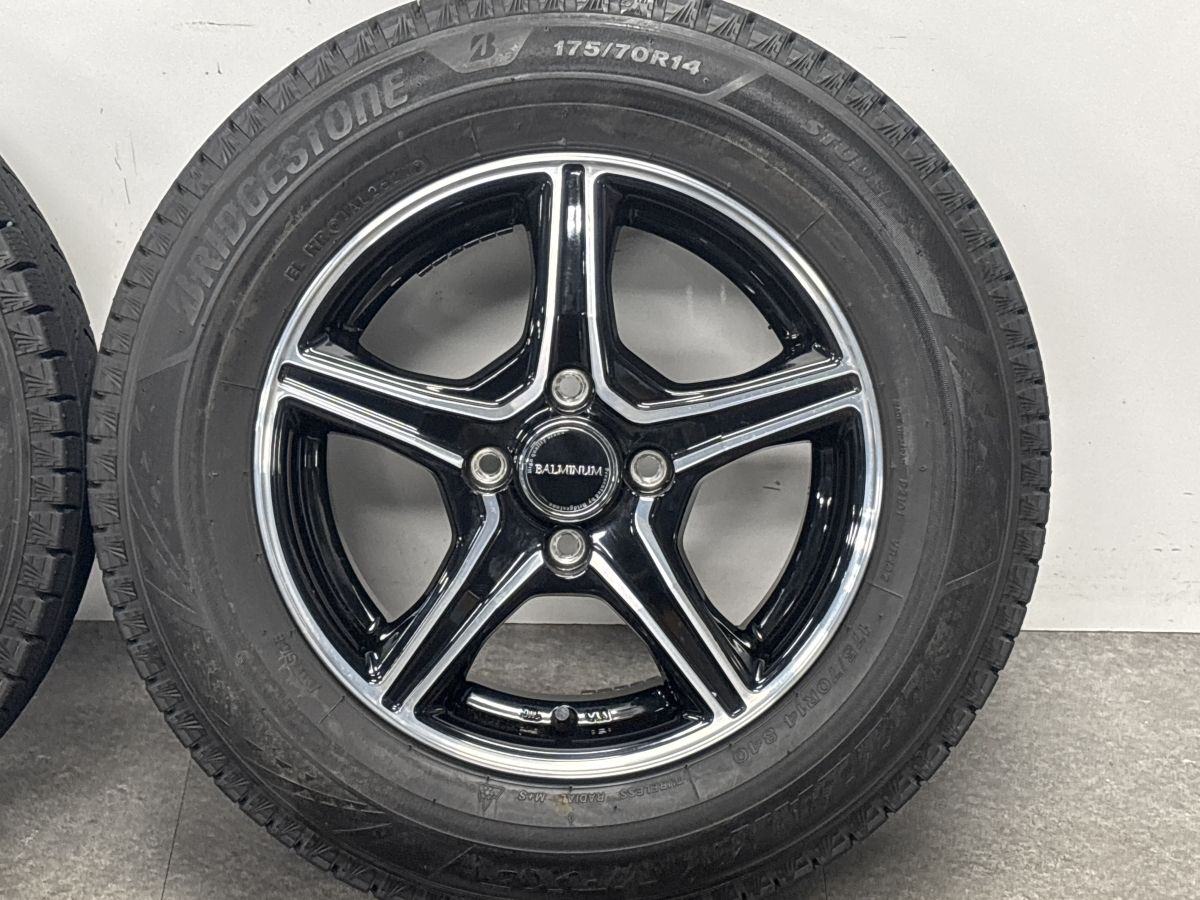 美品 バリ溝】バルミナ 14in 5.5J +50 PCD100 ブリヂストン ブリザック
