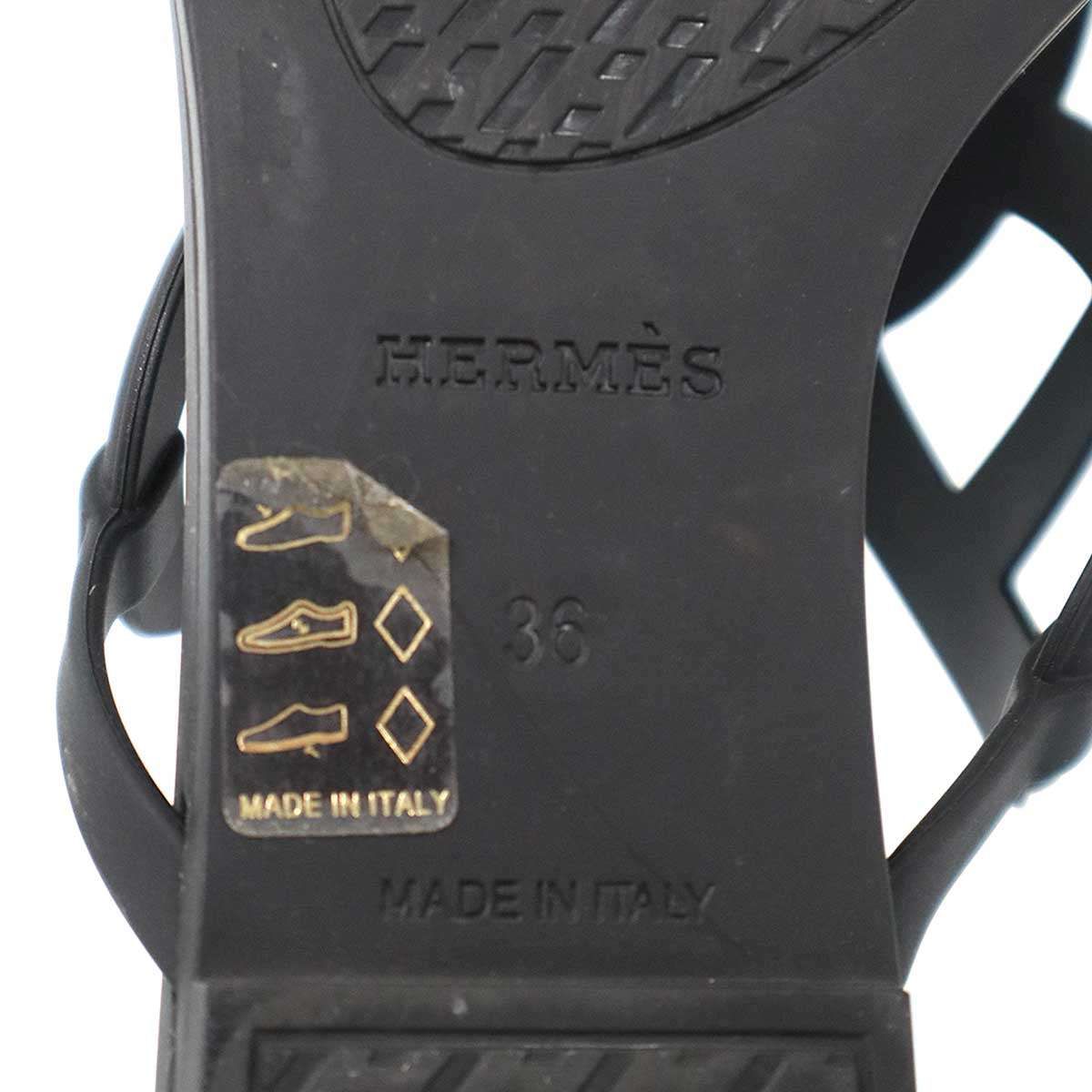 HERMES エルメス Egerie Sandals エジェリ サンダル ブラック 36
