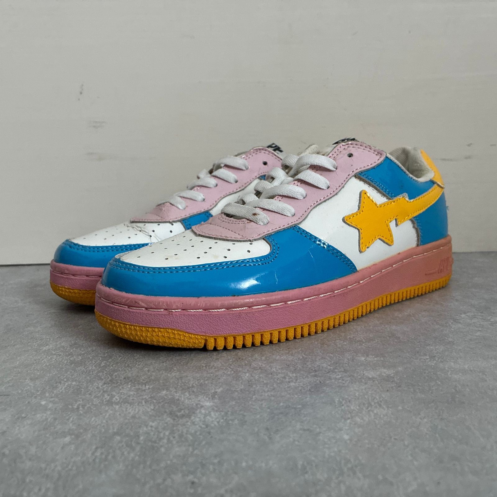 A BATHING APE BAPE STA レザー スニーカー ベイプスター ベイシングエイプ 24.5㎝