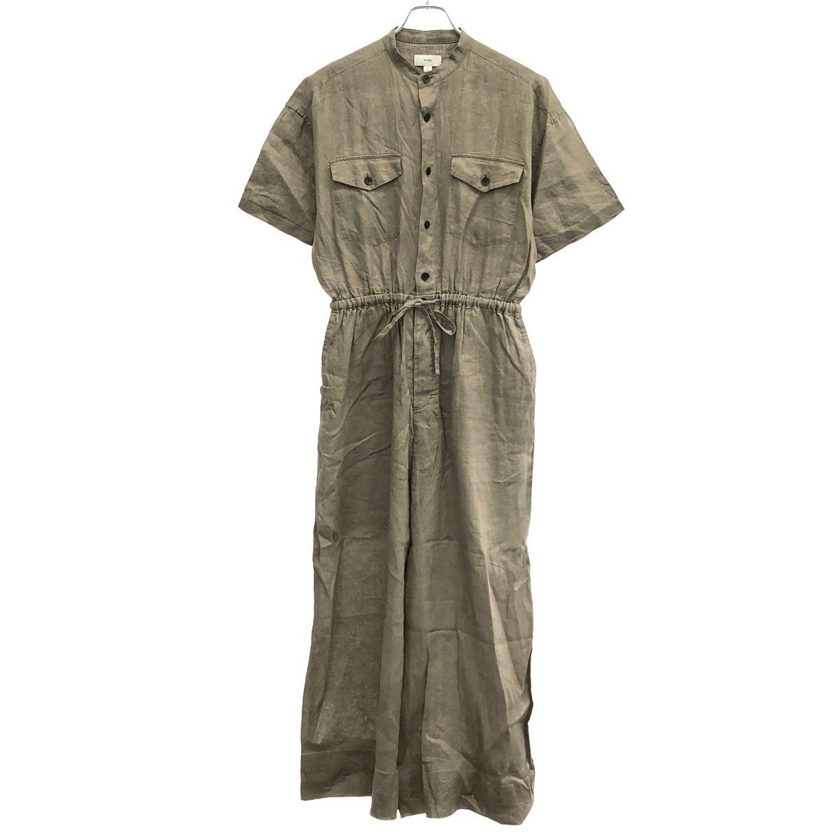 HYKE ハイク 25SS LINEN JUMPSUIT (LONG SLEEVE) リネン ジャンプ