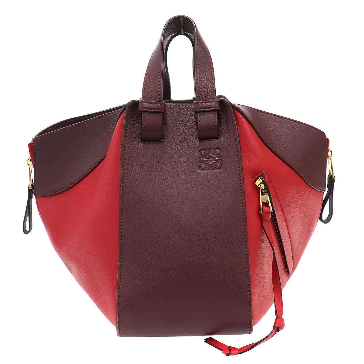 LOEWE ロエベ Hammock Bag Small ハンモック スモール バイカラー ショルダートートバッグ 387.30EN60 レッド