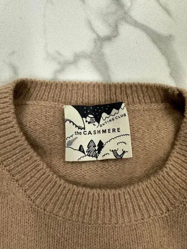 the CASHMERE ブラウン ラウンドネック ニット the CASHMERE ブラウン ラウンドネック ニット