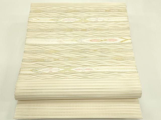 平和屋着物＊夏物　八寸名古屋帯　絽綴れ　横段文　金銀糸　正絹　逸品　未使用　CABI5578rv