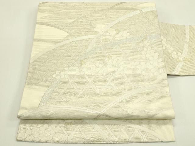 平和屋着物＊夏物　九寸名古屋帯　籬萩文　金銀糸　正絹　逸品　未使用　CABI5587rv