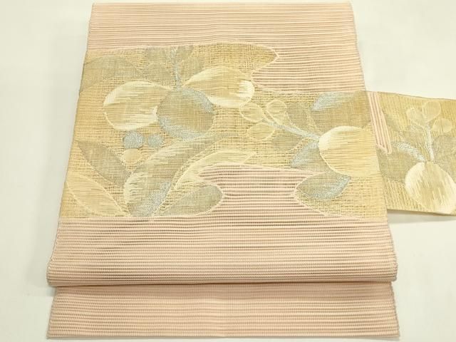 平和屋着物＊夏物　八寸名古屋帯　絽綴れ　草花文　銀糸　正絹　逸品　未使用　CABI5591rv 22,464円