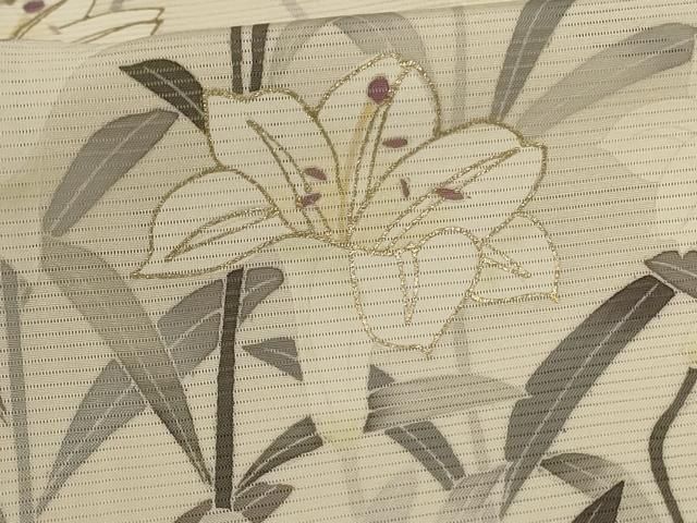 平和屋着物＊夏物　訪問着　絽　草花文　金彩　正絹　逸品　AABJ9158jd