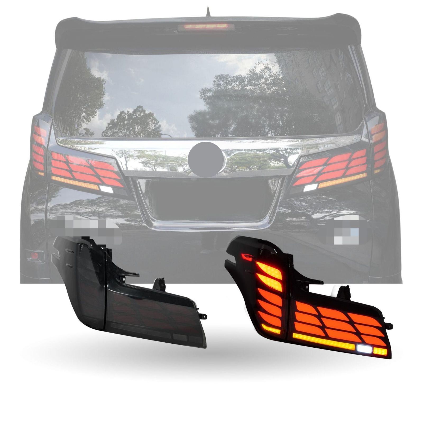 【送料無料】トヨタ Toyota アルファード ALPHARD 30系 35系 対応 リアテールランプ ブレーキランプ LEDテールライト 後部ランプ ブラック レッド ABS素材外装パーツ車用リアライト ドレスアップ カスタムアクセサリー 後方視認性サポート