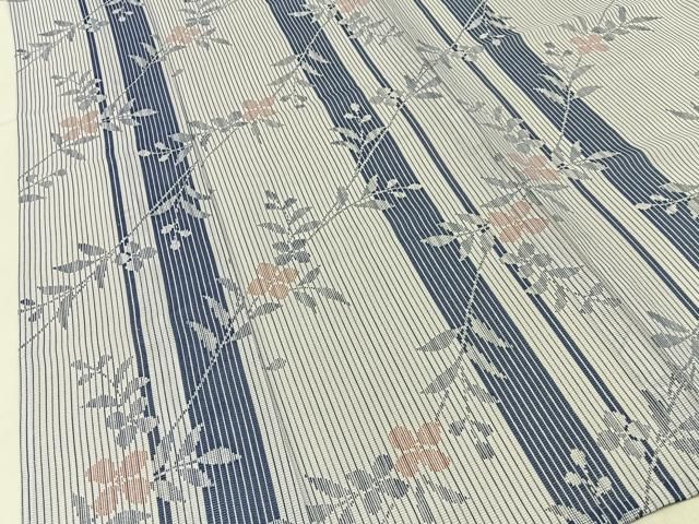 平和屋着物＊夏物　小紋　絽　草花間道　洗える着物　BAAX6832hj