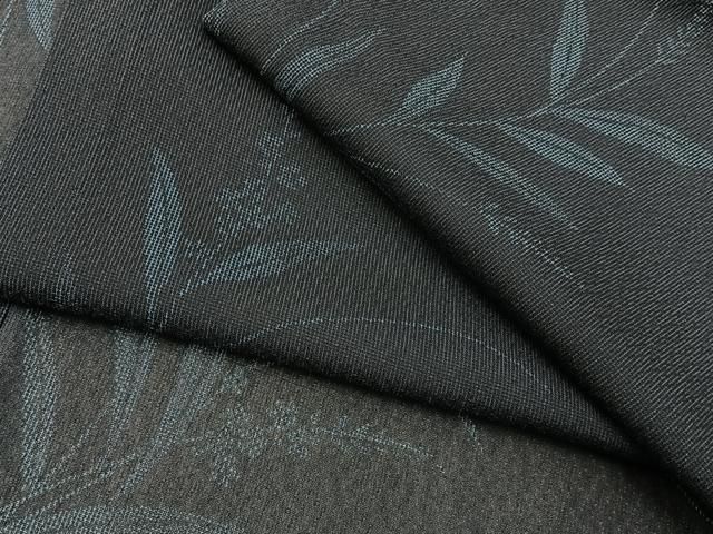 平和屋着物＊夏物　小紋　紗　草葉文　洗える着物　BAAX6838hj