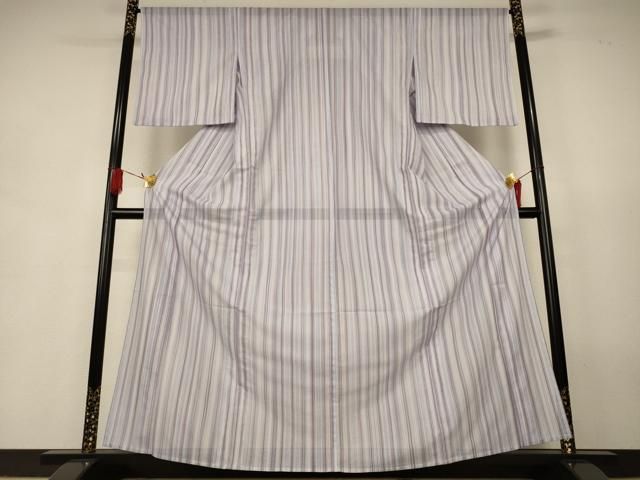 平和屋着物＊夏物　小紋　絽　縞　洗える着物　AABJ9134jd