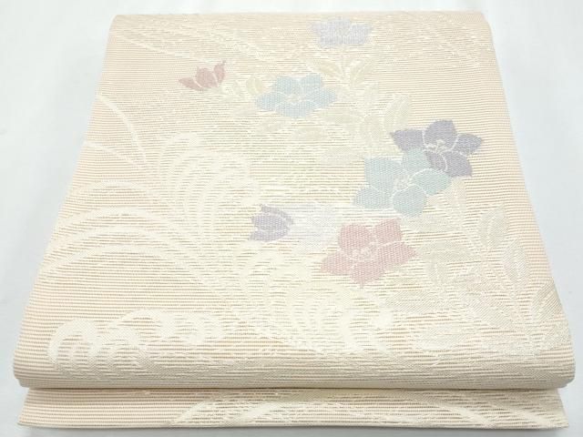平和屋着物＊夏物　六通柄　京袋帯　枝花文　金糸　正絹　逸品　CABI5824fb