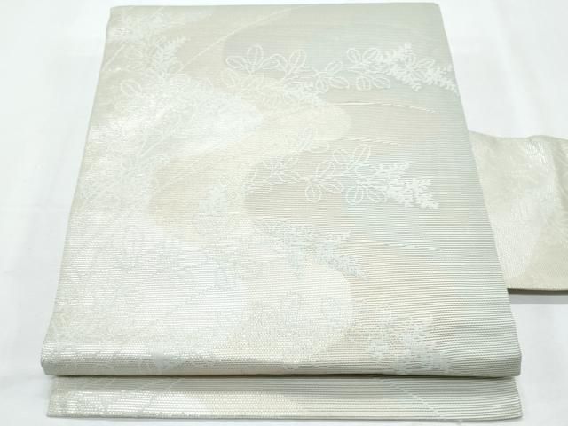平和屋着物＊夏物　九寸名古屋帯　萩　金銀糸　正絹　逸品　CABI5772fb
