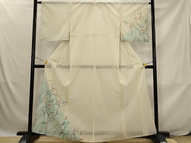 平和屋着物＊夏物　訪問着　絽　草葉文　暈し染め　金彩　洗える着物　AABJ8874st 14,040円