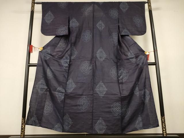 平和屋着物＊夏物　重要無形文化財　本場宮古上布　花菱文　苧麻　逸品　AABJ9079jd