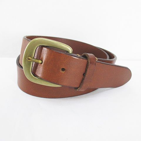 ラルフローレン RALPH LAUREN 02224177-202 プレーンベルト レザー S 茶系 ブラウン ロゴ ピン式 バックル 小物
