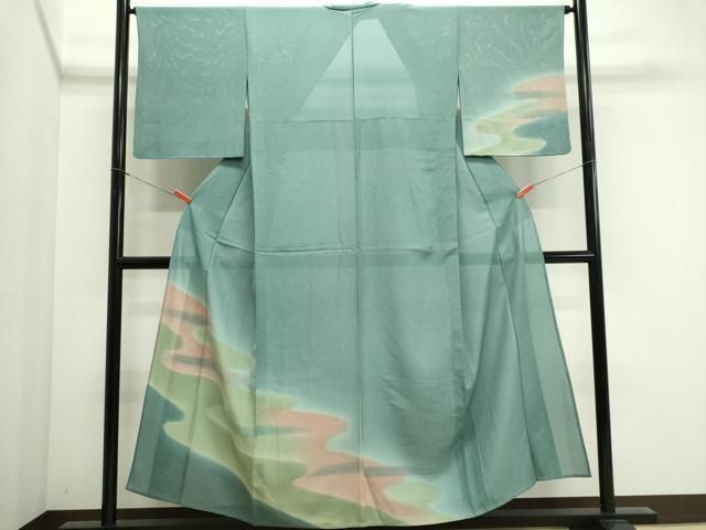 平和屋着物＊夏物　訪問着　絽　霞文　暈し染め　正絹　逸品　CABI6498ou