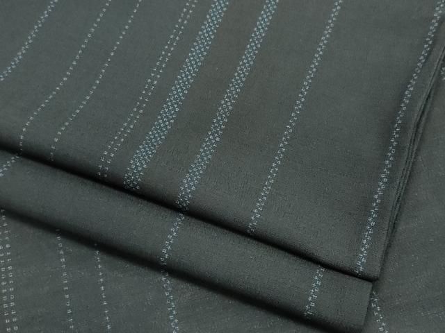 平和屋着物＊夏物　紗紬　縞　正絹　逸品　CABI6507ou