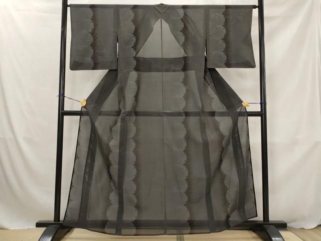 平和屋着物＊夏物　本場大島紬　夏大島　雪輪間道　正絹　逸品　AABJ8808st