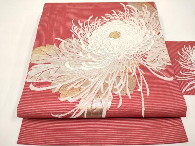 平和屋着物＊夏物　九寸名古屋帯　乱菊　金銀糸　正絹　逸品　CABI8615tx