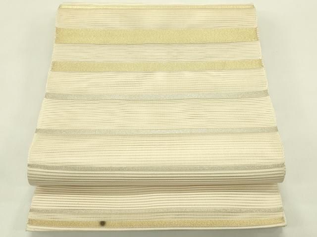 平和屋着物＊夏物　八寸名古屋帯　絽綴れ　枝花文　金銀糸　正絹　逸品　CABI5503rv