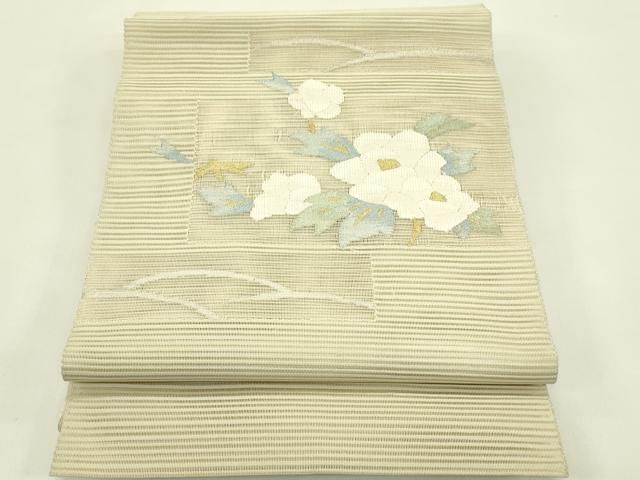 平和屋着物＊夏物　八寸名古屋帯　絽綴れ　枝花文　金銀糸　正絹　逸品　CABI5504rv