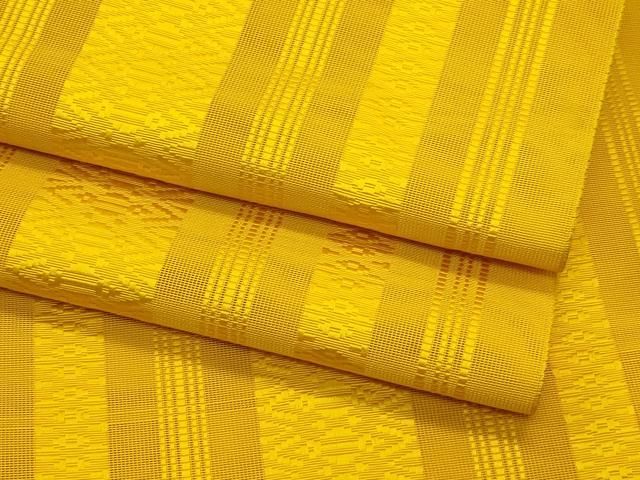平和屋着物＊夏物　本場筑前博多織　八寸名古屋帯　紗献上　山吹色　正絹　逸品　CABI5509rv