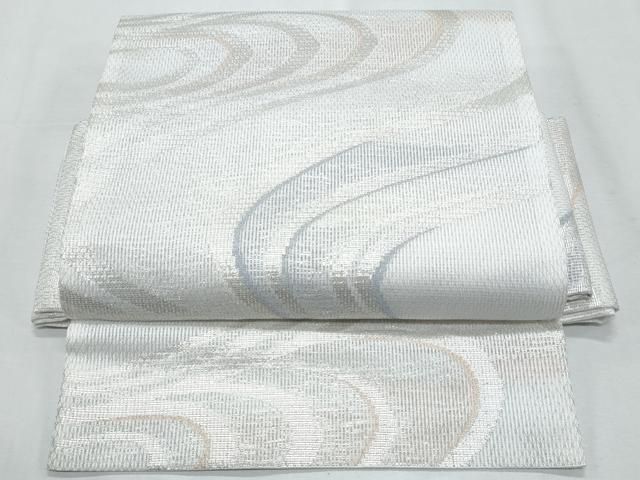 平和屋着物＊夏物　ワンタッチつけ帯　流水文　銀糸　正絹　逸品　CABI5671fb