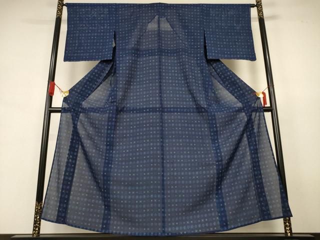 平和屋着物＊夏物　小紋　絽　幾何学文様　正絹　逸品　未使用　AABJ9055jd