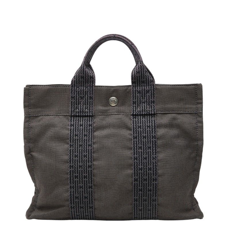 エルメス エールライン トートPM トートバッグ ハンドバッグ グレー キャンバス レディース HERMES【1-0272015】