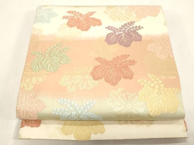 平和屋着物●九寸開き名古屋帯　唐織　桐　金糸　正絹　逸品　CABG9400dy