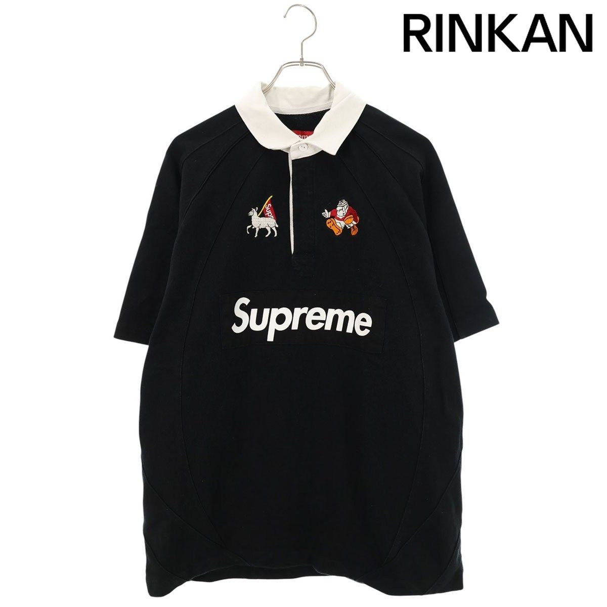 シュプリーム 24SS S/S Rugby ロゴ刺繍ラガー半袖ポロシャツ メンズ M