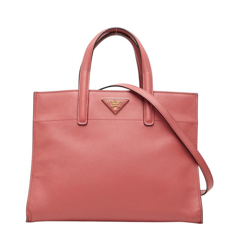 プラダ 三角ロゴプレート ハンドバッグ ショルダーバッグ BN2606 ピンク サフィアーノレザー レディース PRADA【1-0276155】
