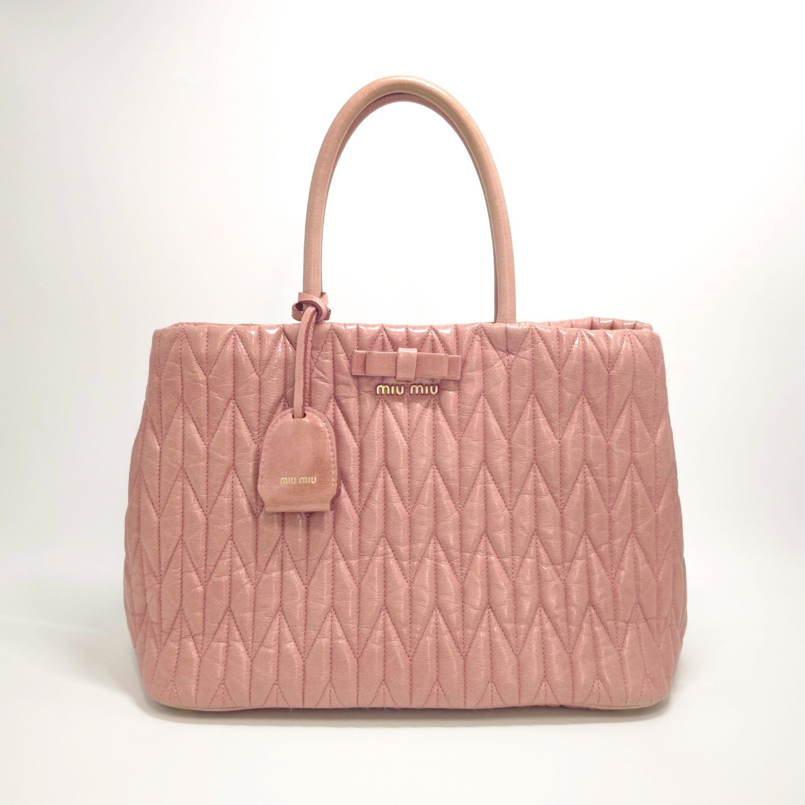 【中古】miu miu 4FO4FPLZYKPIMPRV ヴィッテロシャイントート