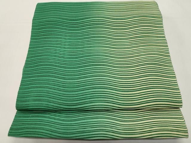 平和屋着物＊夏物　八寸名古屋帯　絽綴れ　よろけ縞　正絹　逸品　未使用　CABI8536tx