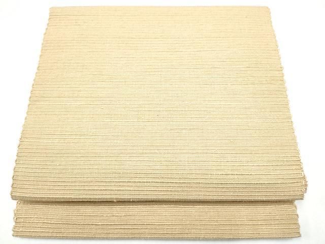 平和屋着物●八寸名古屋帯　信州紬　色無地　浅黄色　正絹　逸品　CABG8919hy